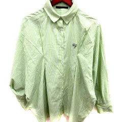ヘザー Heather シャツ 長袖 ストライプ F ライトグリーン /RT