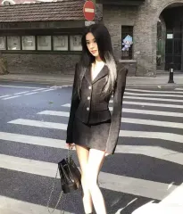 ブラック ミニ スカート スーツ セットアップ