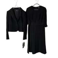 【美品】YUKIKO HANAI ユキコハナイ ブラックフォーマルアンサンブル ジャケット ワンピース ブラック サイズ11 未使用タグ付【Z1803】