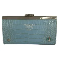 AccessoiresDeMademoiselle(ADMJ)(アクセソワ・ドゥ・マドモワゼル) 長財布 - ライトブルー 型押し加工/がま口/ビジュー レザー