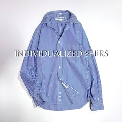 cY106 INDIVIDUALIZED SHIRTS ストラプドシャツ コットンシャツ 綿 ボタンダウン BDシャツ ストライプ ブルー 青 インディビジュアライズドシャツ