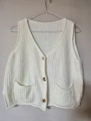 アイボリー ニット ベスト カーディガン