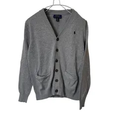  POLO RALPH LAUREN ポロラルフローレン Vネックニットカーディガン グレー サイズL【Z1803】