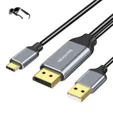 DisplayPort to USB-C 変換ケーブル Xrea-l Air 4K＠60Hz 1.8M Display Port to Type-C モニター USB給電 DPからusb cへ変換アダプター モバイルモニター Thunderbolt  ...