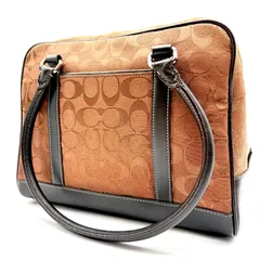 【美品】COACH y2k signature leather canvas handbag コーチ シグネチャーキャンバス地レザーハンドバッグ