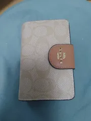 COACH コーチ財布 ベージュ シグネチャー ロゴ 二つ折り財布