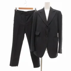 ユニクロ UNIQLO +J ウールブレンド スーツ セットアップ テーラードジャケット スリムパンツ ストライプ S 58cm グレー系 /UO ■FF