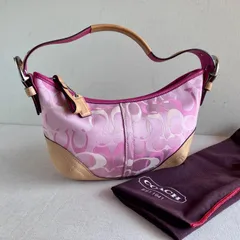 Coach Vintage Pink Signature Optic Mini Soho Hobo Shoulder Bag Y2K