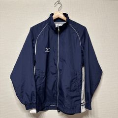 (^w^)b MIZUNO ミズノ ウィンドブレーカージャケット 長袖 ナイロン トップス ネイビー サイズS OM10384HG