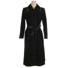 スエード レザー コート ロング ブラック 11 ■GY99