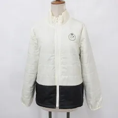 23区 オンワード樫山 GOLF ゴルフ スポーツウエア ジャケット 中綿 ジップアップ スタンドカラー アイボリー 白 黒 ブラック Ⅱ