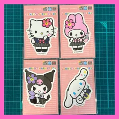 【4枚セット】サンリオキャラクターズ　平成コギャル　ミニステッカー　ハローキティ　クロミ　マイメロディ　シナモロール　制服　デコ　ギャルキティ