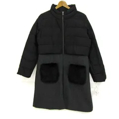 レスピーギ ダウンジャケット ジャンパー コート 未使用 ブランド アウター 黒 レディース 40サイズ ブラック×濃グレー RESPIGHI