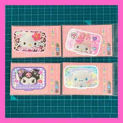 【4枚セット】サンリオキャラクターズ　平成コギャル　ミニステッカー　ハローキティ　クロミ　マイメロディ　シナモロール　デコ　ギャルキティ