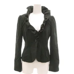 エムプルミエ ブラック M-Premier BLACK ジャケット  36 ダークグリーン 濃緑 フリル襟 /YJ ■YHS15