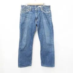 ポロ バイ ラルフローレン Polo by Ralph Lauren デニム ジーンズ パンツ ロング丈 ワイド 綿 インディゴ ブルー 34
