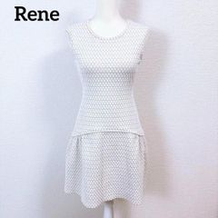 日本製 Rene ルネ チューリップ 花柄 ノースリーブプリーツワンピース