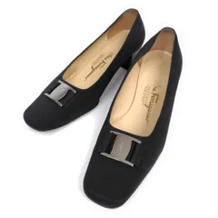Salvatore Ferragamo フェラガモ パンプス 5.5D シルバープレート ファブリック ナイロン