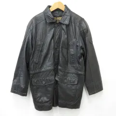 ZERO レザーコート ジップアップ シングル 羊革 ライナー付 茶 ブラウン L