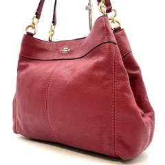 【良品】 coach handbag shoulder allleather led goldparts vintage ladies コーチ ハンドバッグ レザー レッド