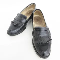 グッチ GUCCI vintage old ローファー フリンジローファー スリッポン レザー 革靴 ブラック 黒 36C ☆AA★