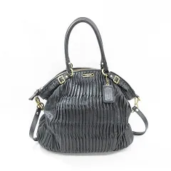 コーチ COACH ハンドバッグ ショルダーバッグ 2WAY マディソン レザー プリーツ F28542 ブラック 黒 
