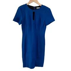  DIANE VON FURSTENBERG ダイアンフォンファステンバーグ　半袖ワンピース　ブルー　レディース　サイズ4【Z1804】