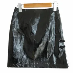 リリーブラウン Lily Brown × ケイタマルヤマ KEITA MARUYAMA コラボ 美品 近年 チャイナミニスカート フェイクレザー LWFS235032 黒 ブラック サイズ0 XS-S ■GY09