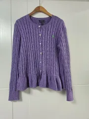 m ポロ ラルフローレン ぺプラム ニット カーディガン