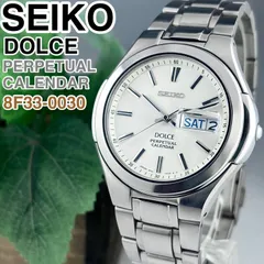 [日本製] SEIKO DOLCE パーペチュアルカレンダー 8F33-0030 チタン素材 メンズ腕時計 美品 新品電池交換済み