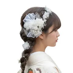 [Lomeri] ロメリ ゴールド カチューシャ ドライフラワーの髪飾り 成人式 卒業式 結婚式 袴 ゴールドA115 (シルバー) 0