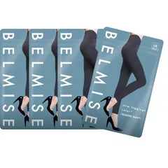 [Belmise] ベルミス 着圧レギンス 黒 夏用 レディース 強着圧 美脚 スリム 通気性 UVカット ファッション 着圧線なし Color+ (JP, アルファベット, S, 4, マリン ネイビー) 0