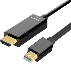Mini DisplayPort HDMI 変換 ケーブル Mini DP(Thunderbolt) to HDMI 変換 ケーブル 4K 30Hz 1.8m ブラック 互換ノートパソコン テレビ タブレット ディスプレイなど