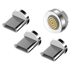 5A USB TYPE-C コネクタ マグネット式充電プラグ 360度回転方向関係なくピタッと瞬間脱着! ホワイト 3個セット