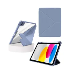 ipadmini6ケース ipadmini7 ケース 第6世代 第7世代 ペン収納 軽量 薄型 ミニ スタンド オートスリープ 縦 置き 全面保護 (ブルーグレー)