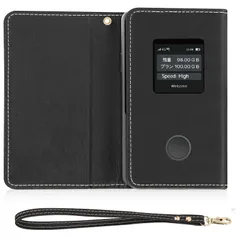 【リチャージWiFi】 T8/T8SL専用 モバイルルーター ケース カバー あり フリップタイプ マグネット式 全面保護 耐衝撃 放熱性(ブラック) (BLACK)