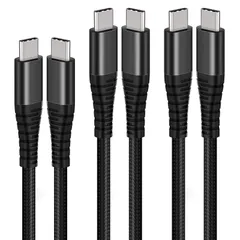 ctocケーブル 3m USB C ケーブル 3m【3本セット 3m x 2本 / 1m】 タイプc ケーブル type-c USB C to C セット品 iPhone 15 Pro, iPhone 15 Pro Max 対応