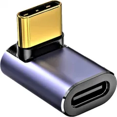 fine-R USB4 Type C 方向 変換 アダプター 上下 90° 1個 (2個セットもあります) L字 L型 USB4.0 高速充電 PD充電 100w 高速データ転送 40Gbps オス メス コネクター （PL保険加入品） (USB4  ...