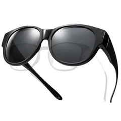 [TINHAO] サングラス レディース めがねの上から偏光サングラス オーバーサングラス 99.9%紫外線カット 眼鏡の上から ドライブ/旅行/外出 ファッションサングラス 1