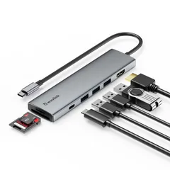 WAVLINK USB C ハブ 100W急速PD充電 7-in-1 Type-Cマルチポートアダプター Type Cハブ 4K @ 30Hz HDMI出力 USB3.0データ転送ポート SD/TF カードリーダー Windows/Mac OSなど機 ...