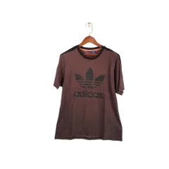 希少サイズ 4XO アディダス トレフォイル ビッグロゴ Tシャツ 茶 黒 adidas Originals Big Logo T-Shirt Brown Black J 4XO US XL Big Size