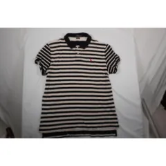 ポロ ラルフローレン ボーダー ポロシャツ XL 紺 白 赤ポニー THE BOYFRIEND POLO Ralph Lauren Striped Polo Shirt Navy White XL Women's