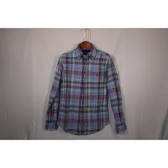ポロ ラルフローレン チェックシャツ 長袖 ブルー系 M ポニー刺繍 Polo Ralph Lauren Plaid Check Shirt Blue Red Green Size M Long Sleeve Pony Logo