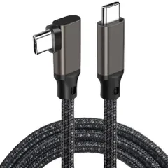 YFFSFDC L字型 USB-C to USB-C ケーブル 【4K@60Hz映像出力 USB3.2 Gen2標準 5Gbpsデータ転送 100w急速充電 PD3.0/QC3.0対応】 Type-C ケーブル Xperia/Galaxy/Sharp ...