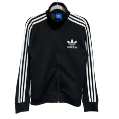 古着 adidas アディダス トラックジャケット スリーストライプス ブラック 95サイズ Lサイズ相当 2512-488