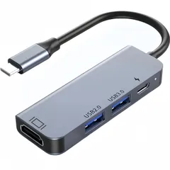 USB Type-C HDMI変換アダプタ 4in1 タイプ C HDMI 変換アダプタ 4K 解像度 USB3.0/USB2.0高速ポート PD100W 急速充電ポート変換アダプタ 音声同期出力 遅延なし 設定不要 対応 Thunderbolt 4 ...