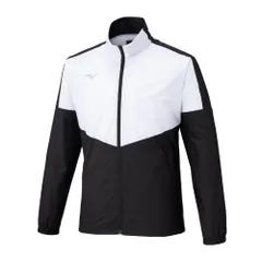 新品 [ミズノ] トレーニングウェア ウィンドブレーカージャケット 撥水 防風 32MEC120 ユニセックス ホワイト×ブラック M