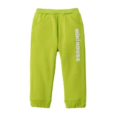 新品 [ミキハウス] WEB限定 ロゴパンツ ロングパンツ ズボン ロゴ 無地 男の子 女の子 ベビー キッズ 子供服 通園 通学 10-3219-680 120cm ライトグリーン