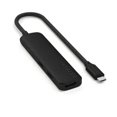 SATECHI 4 in 1 USB-C スリムプラス マルチポートアダプター（100W急速充電ハブ、4K@60Hz HDMI変換器、USB-A 10Gbps ×2高速データ転送、MacBook Air & Pro、ノートパソコン対応）– ブラック