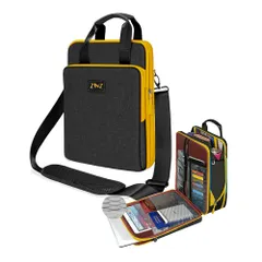 [ZINZ] 12.3〜13インチ 旅行用 ノートパソコン ショルダバッグ,黒黄エッジ